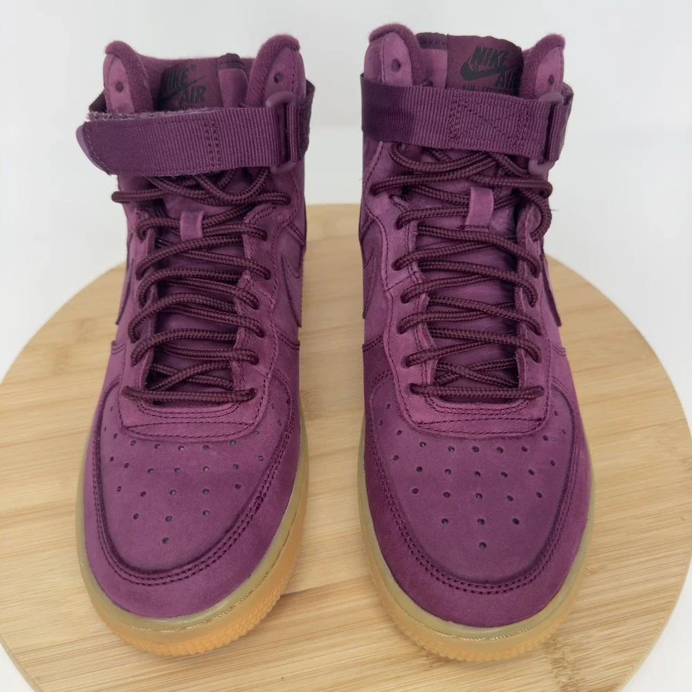 Nike Air Force 1 High WB GS Shoes Kids Size 6Y Purple Bordeaux 922066-600